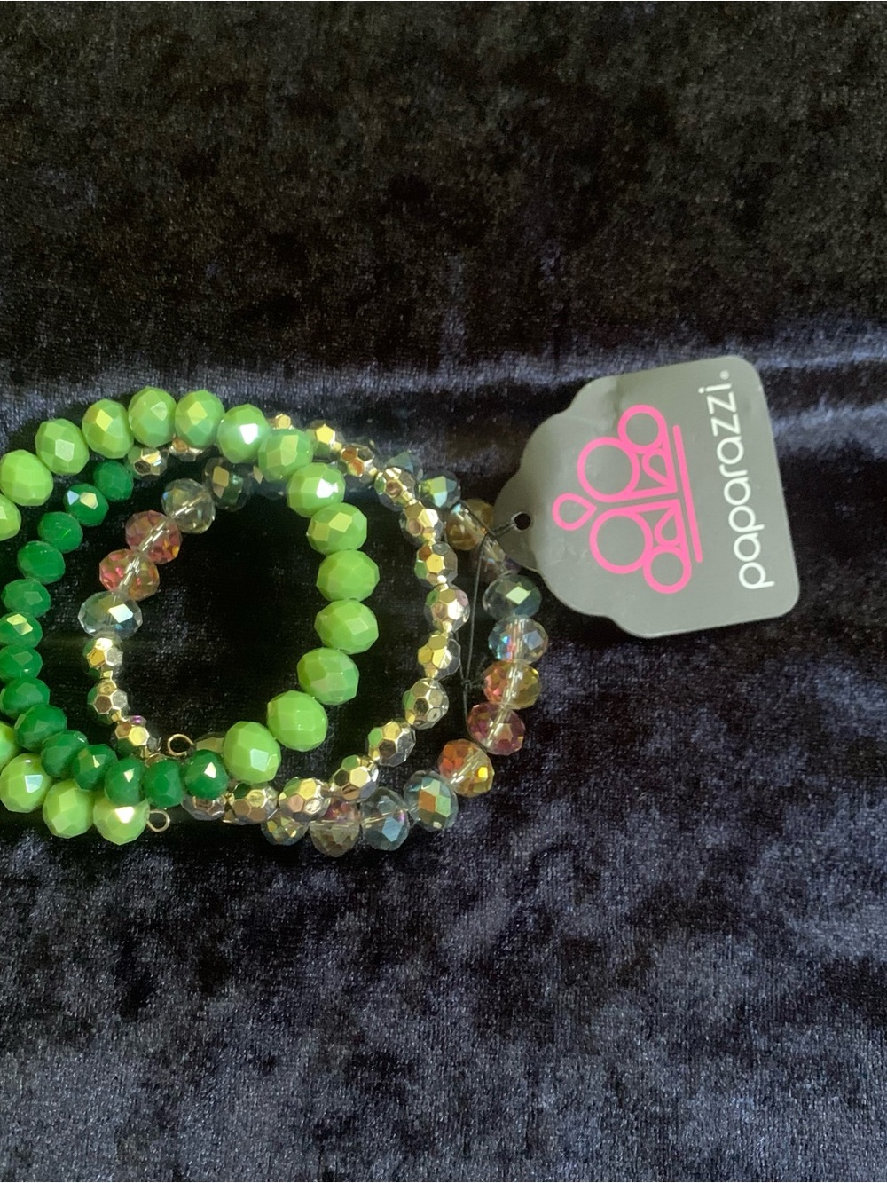 paparazzi Lime & Emerald Coil Sparkle Bracelet Set